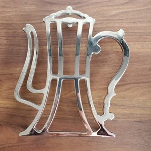 Coffee Kettle Trivet Italy EP Zinc Vintage Silver Tone Metal